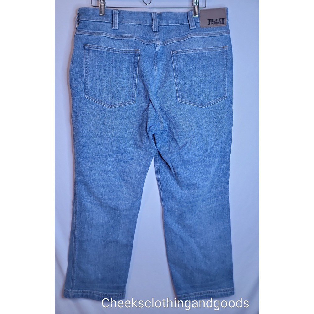 Duluth Trading Co Flex Ballroom Relaxed Fit Jeans Mens 36x28 Blue Workwear - Picture 4 of 8